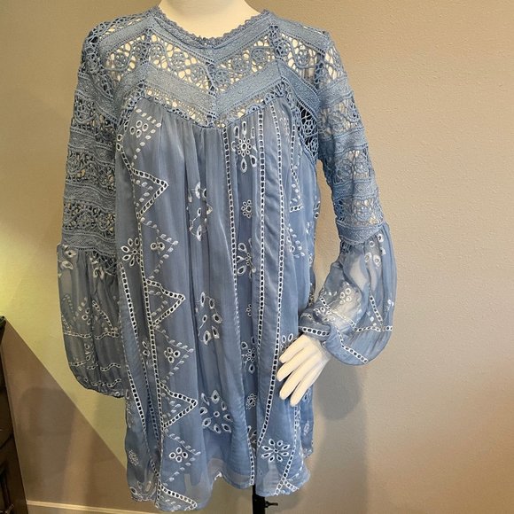 Strut& Bolt Dresses & Skirts - Blue Lace Mini Dress Size Small New